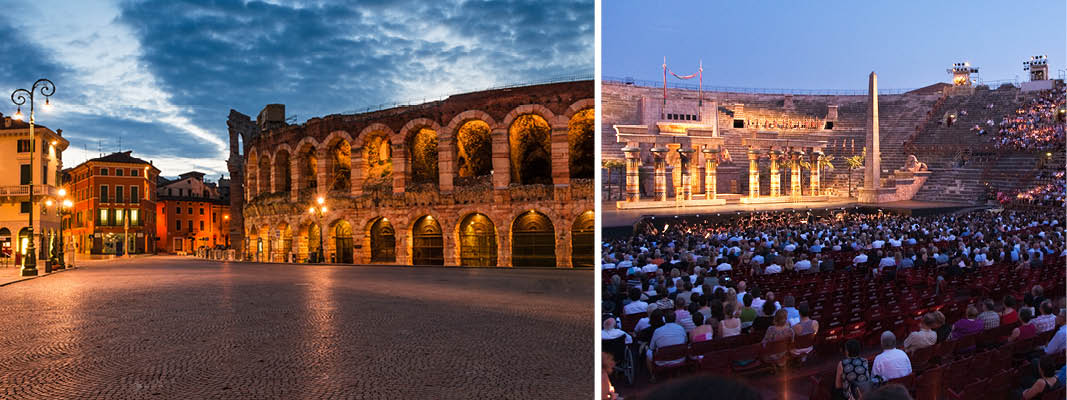 Opera i den udendrs arena. Verona, Italien.